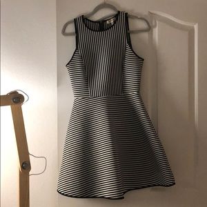 Black & White striped neoprene dress